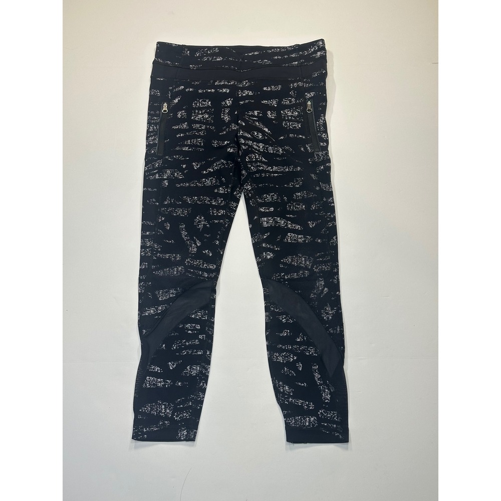 Lululemon Inspire Tight II Graf Black White Mesh Knee Zipper Pocket Leggings